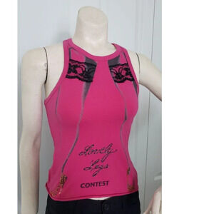 Tenax Y Valades hot pink racerback tank top statement  top Made in Italy